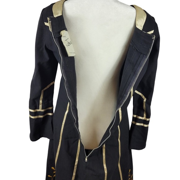 Vtg 70s Josefa Ibarra Black Floral Embroidered Midi S Dress Designer A-Line Boho - Picture 5 of 16